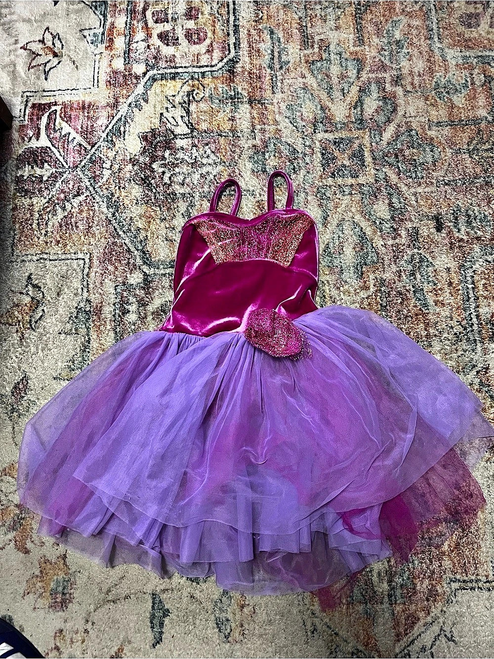 Curtain Call Costumes Girls XSC Purple & Pink Ballet Costume